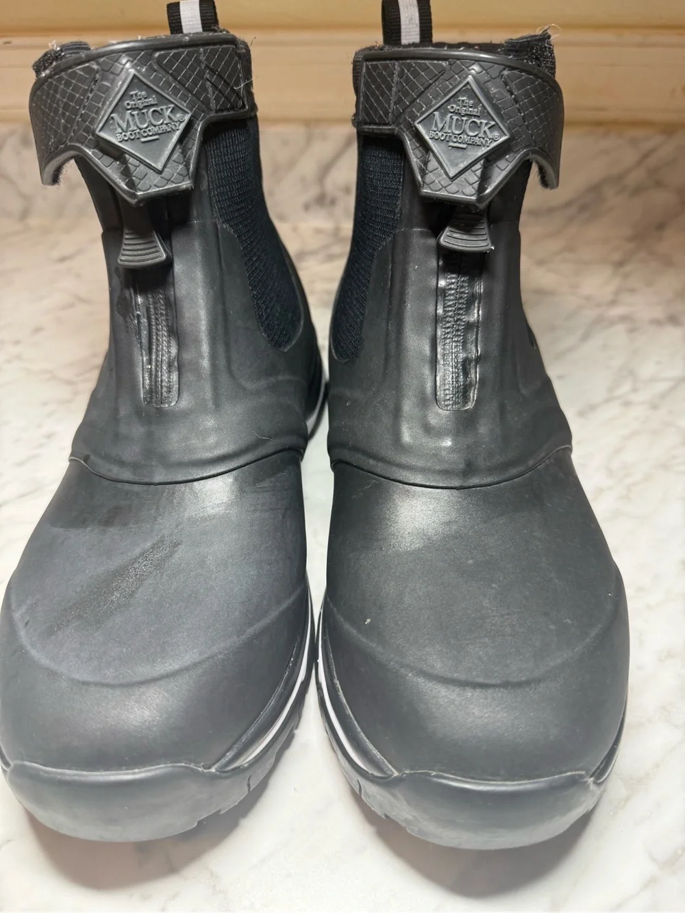 The Muck Boot Company Men's Black Slip-On Waterproof Work Boots
